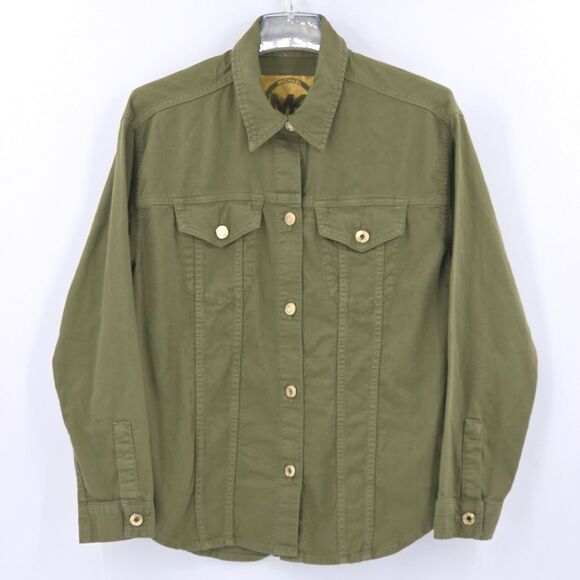 Michael Kors Shirt Jacket Utility Shacket Womens Size Medium Olive Green Fall - Picture 1 of 6